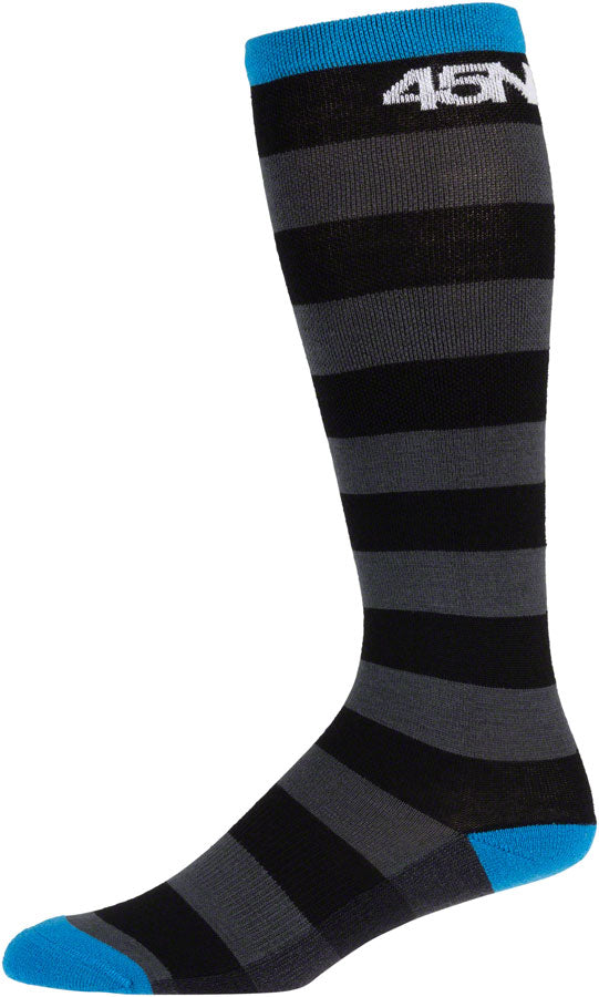 45NRTH Stripe Midweight Knee Wool Socks for Men & Women - Black, Small - Perfect for Hiking, Skiing & Winter Outdoor Activities