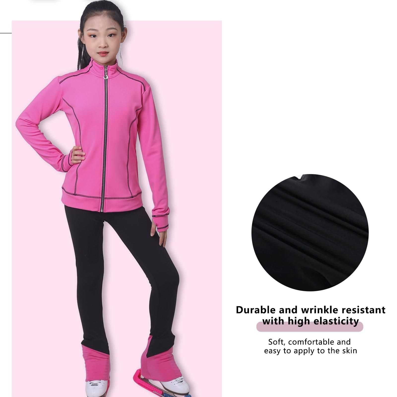 Girls' Ice Skating Suit - Polartec Warm Fleece Figure Skating Jacket & Leggings Set for All Seasons | Perfect for Winter Training, Ice Rink Practice & Figure Skating Competitions