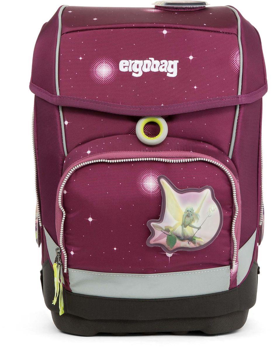 Ergobag SET Cubo 5-Piece School Backpack - Purple Galaxy Edition for Kids | Lightweight Comfortable Bookbag for Elementary Students | Perfect for School, Travel & Outdoor Adventures