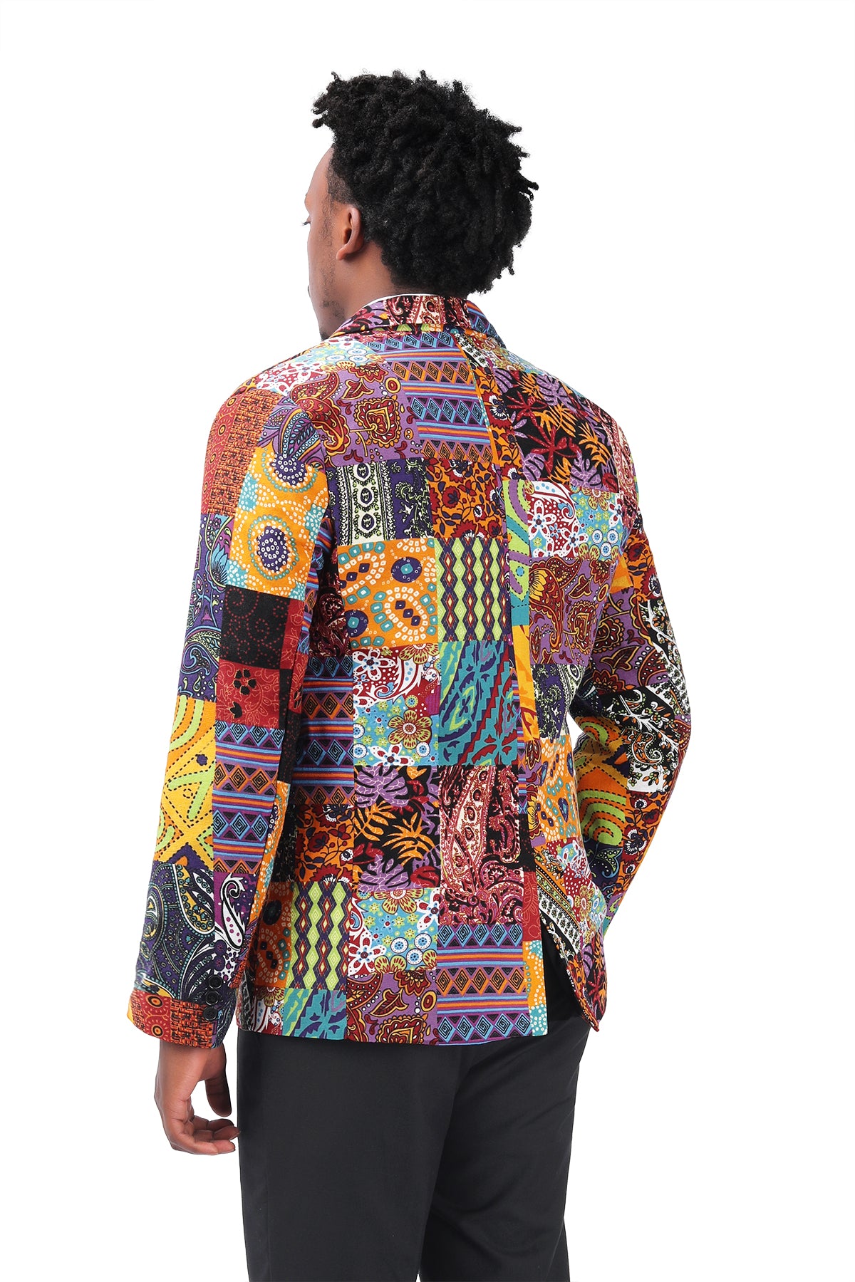 Men's Floral Printed Casual Blazer Jacket - Lightweight Canvas Coat for Business Casual & Wedding Attire