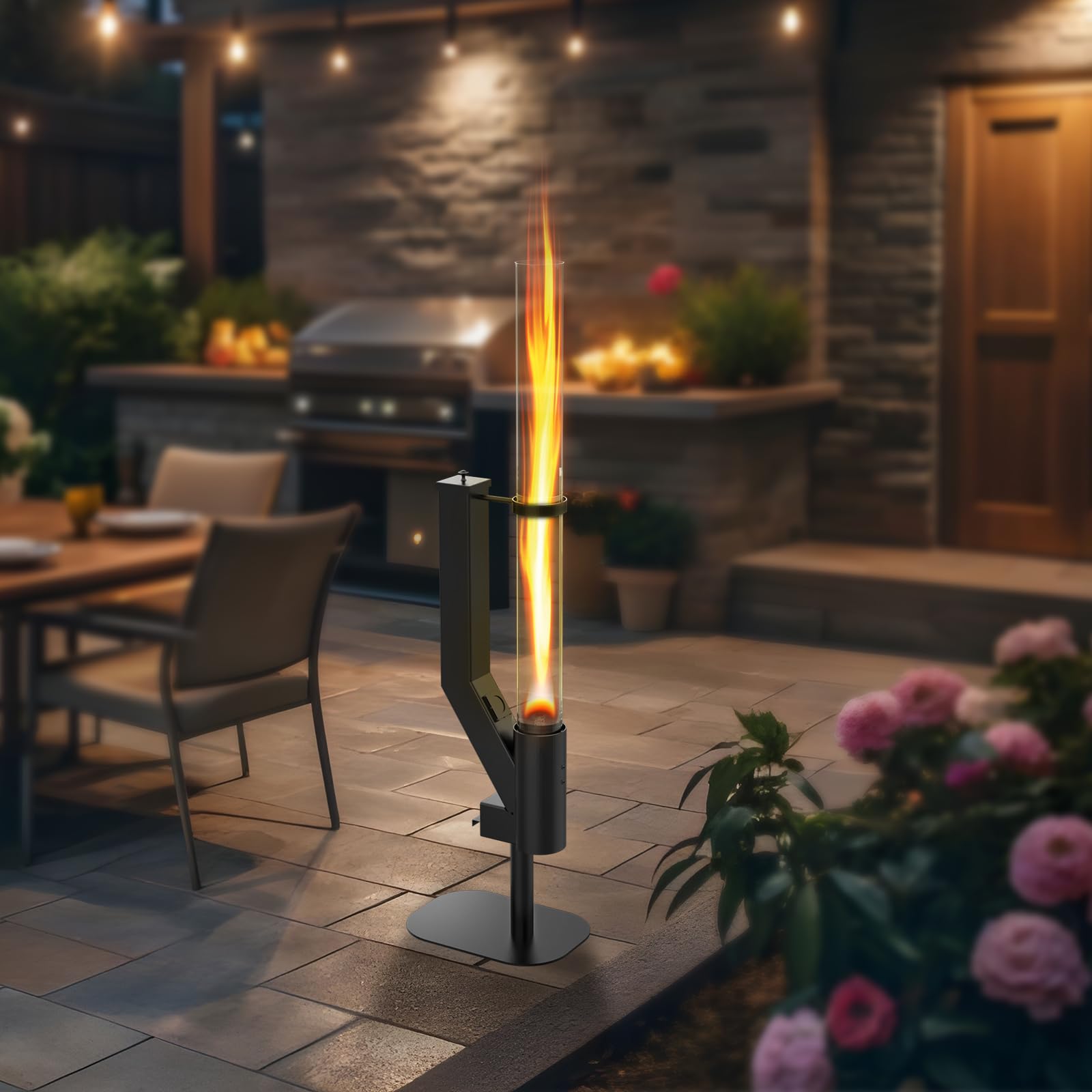 Rayzi 58 Inch Outdoor Pellet Stove - Smokeless Wood Pellet Heater for Patio, Backyard & Camping | Portable Fire Pit for Garden, Picnic & Bonfire | Perfect for Outdoor Gatherings & Cozy Evenings