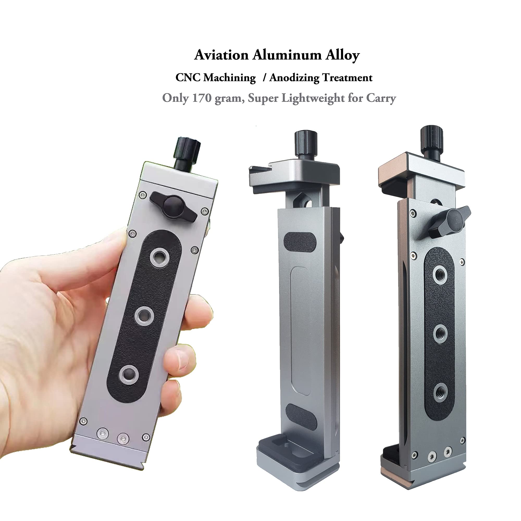 Universal Aluminum Tripod Mount Adapter with Cold Shoe & Bluetooth Shutter - Compatible with iPad Pro 12.9/11/10.5, iPad Air/Mini, Surface, Galaxy Tab & 3.5-13.5