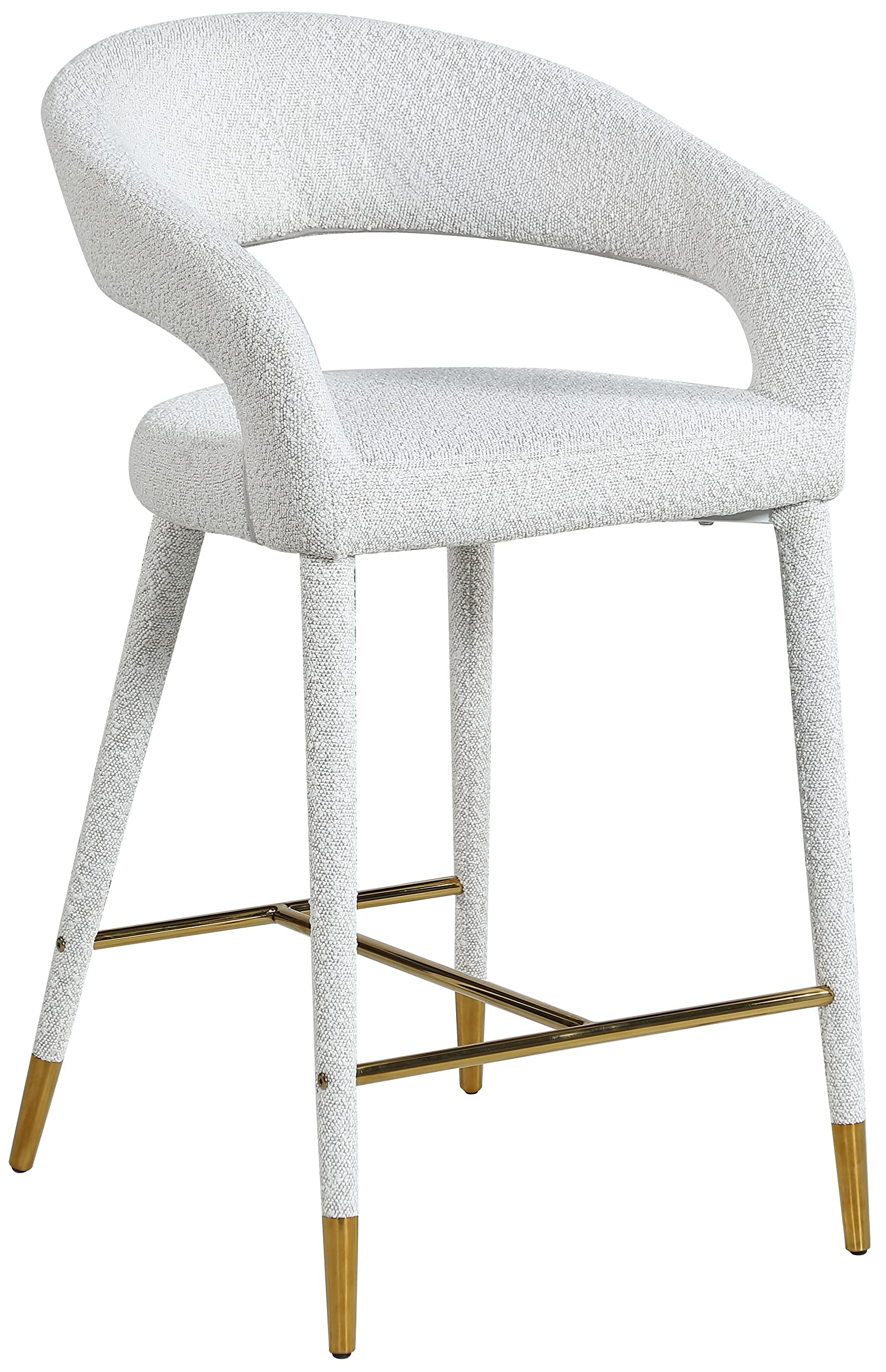 Meridian Furniture 542Cream-C Destiny Collection Modern Upholstered Counter Stool - Cream Fabric, 21.5