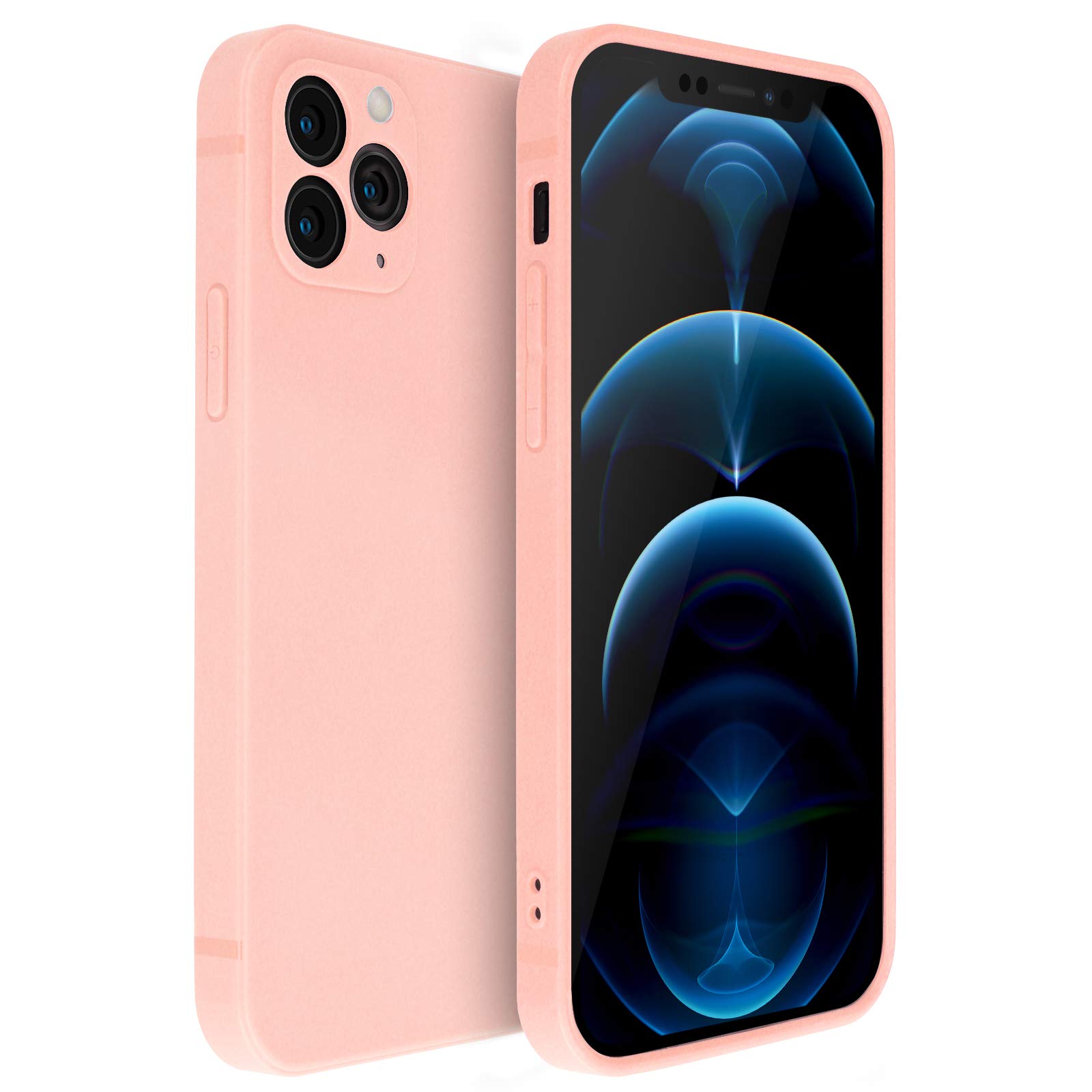 Peafowl iPhone 12 Pro Max Case - Matte Silicone Gel Cover with Full Body Protection | Shockproof & Anti-Scratch | Pale Pink 6.7 Inch | Perfect for Daily Use, Travel & Outdoor Activities