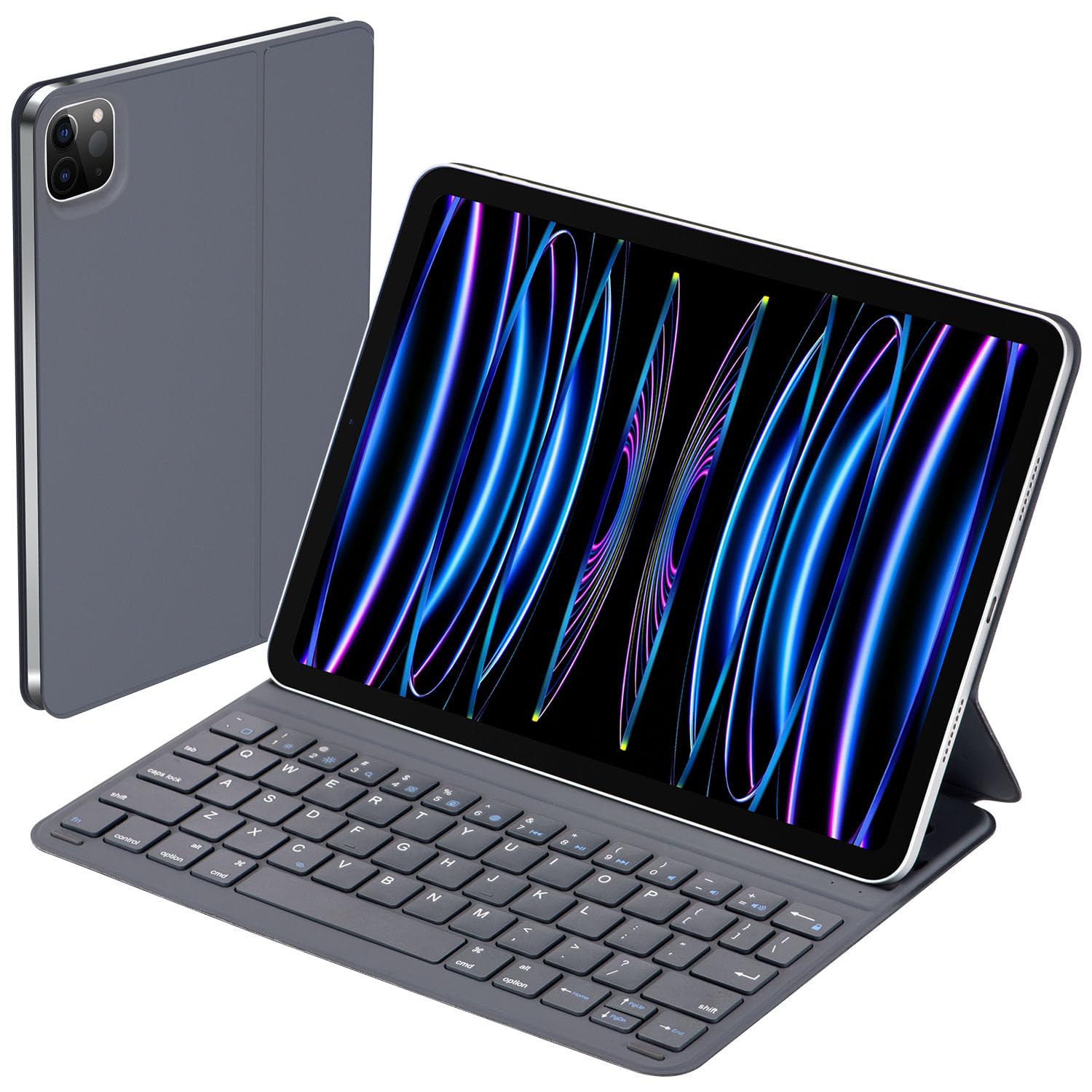 Ultra Slim iPad Keyboard Case with 365-Day Battery Life - Compatible with iPad Air 11'' M3/M2 (2025/2024), iPad Pro 11'' (4th/3rd/2nd/1st Gen), iPad Air 5th/4th Gen 10.9'' - Perfect for Work, Travel & Home Office Use