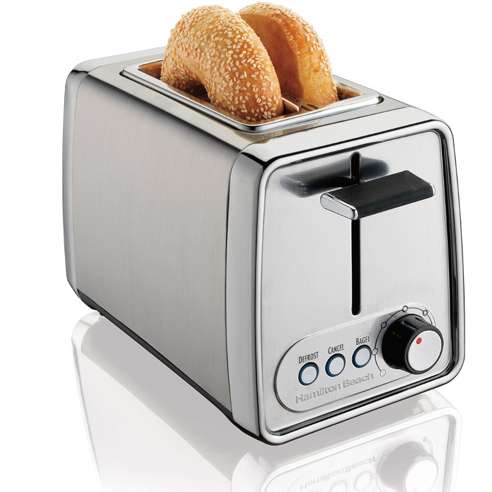 Hamilton Beach 2-Slice Stainless Steel Toaster 22785 - Perfect for Breakfast, Kitchen Countertop & Small Spaces