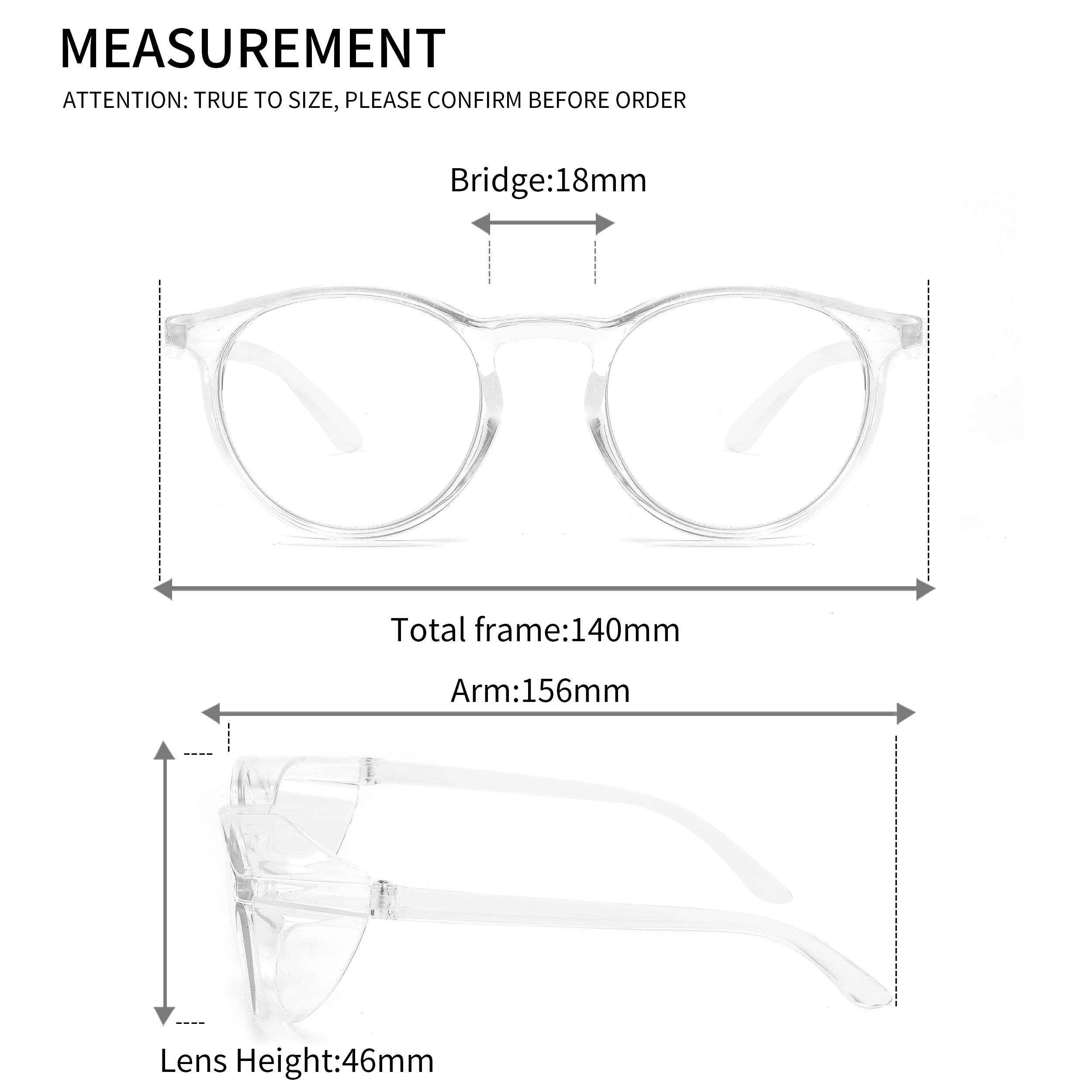 Alsenor Safety Glasses Anti-Fog - Protective Eyewear with Blue Light Blocking, Dust & UV Protection for Men & Women (Round, Clear) - Ideal for Construction, Lab Work & Computer Use