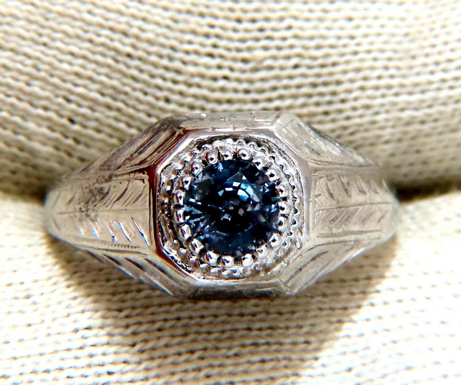 0.76ct Natural Periwinkle Blue Sapphire Solitaire Ring in 14K White Gold - Vintage Inspired Engagement Ring for Women, Perfect for Proposals, Anniversaries & Special Occasions
