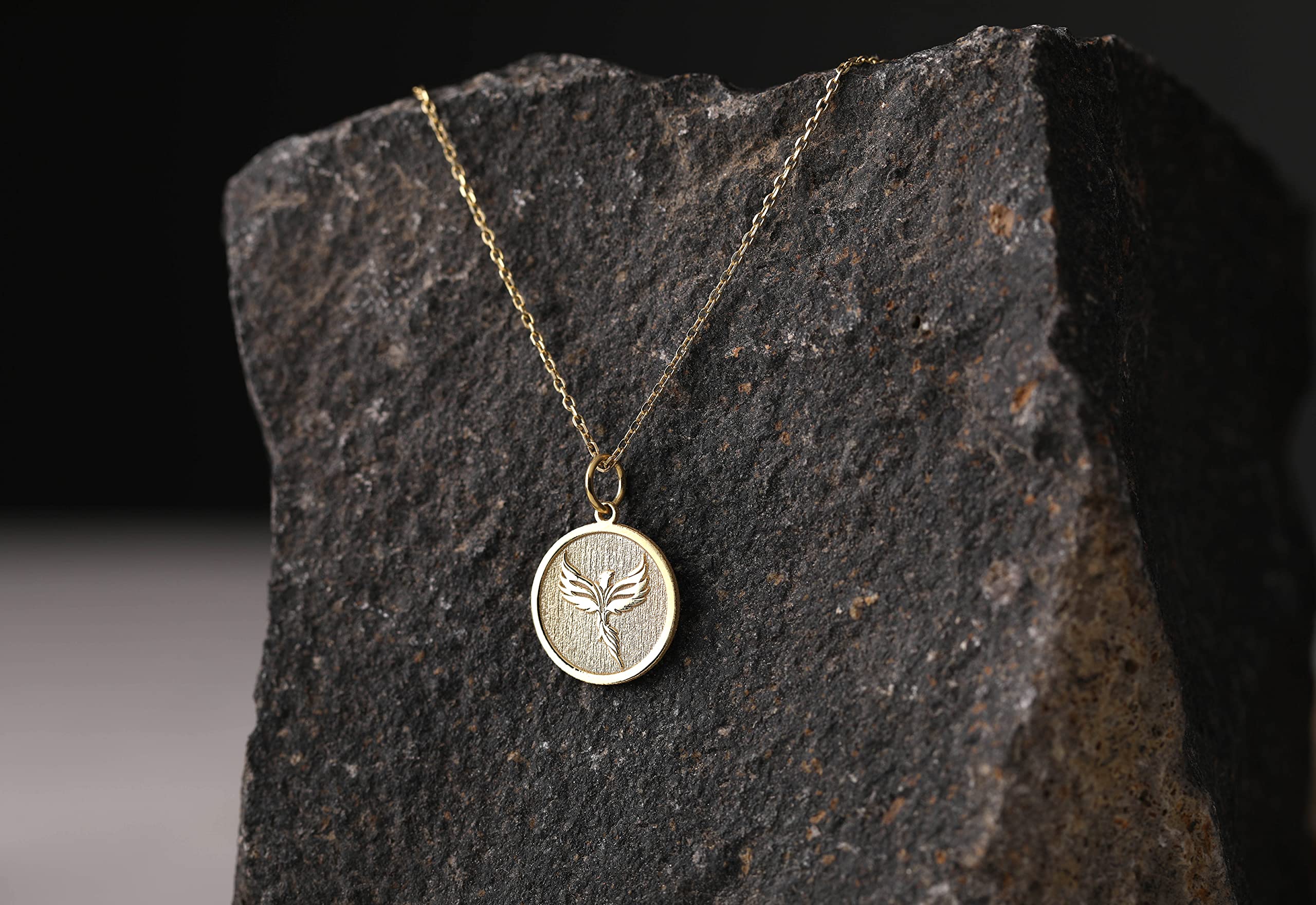 14K Gold Phoenix Firebird Necklace - Personalized Simurgh Bird Charm Jewelry for Women, Elegant Firebird Pendant Gift for Birthday, Anniversary & Special Occasions