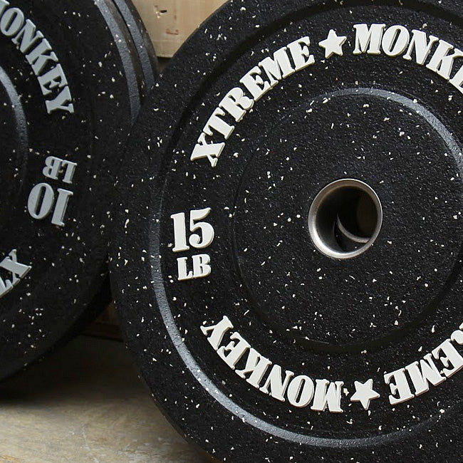 XM FITNESS 15lbs Crumb Rubber Bumper Plate - Olympic Weight Plate for CrossFit, Powerlifting & Home Gym Workouts