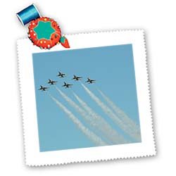 3D Rose Patricia Sanders Airplanes in Flight Sky Photography Square Quilt Sheet - 10x10 Inches - Perfect for Bedding, Home Decor & Gift Ideas