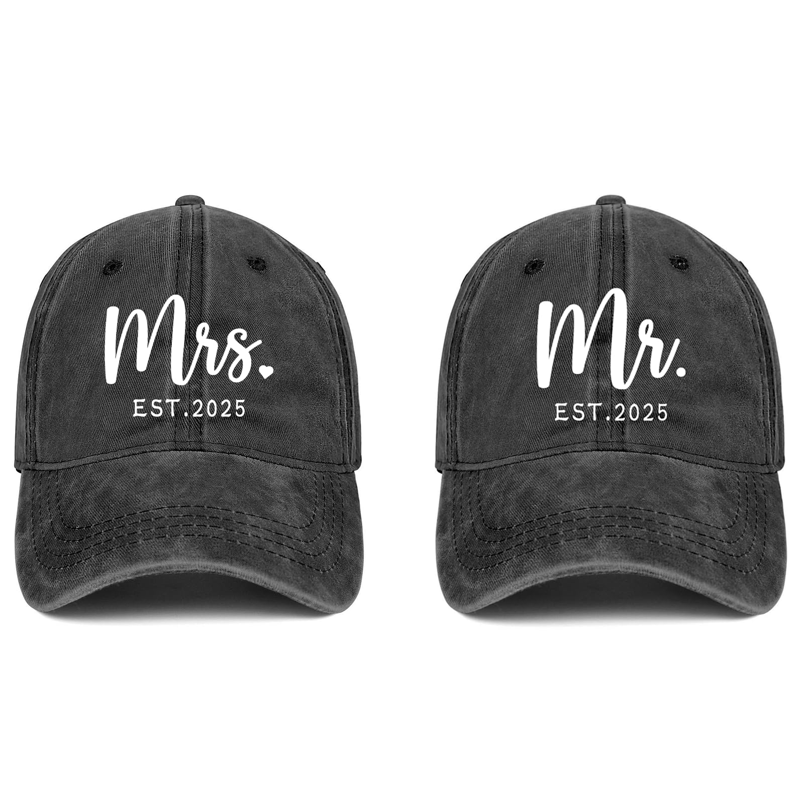 Mr and Mrs Hat Bridal Shower Gifts for Bride - Elegant Wedding Couple Hats - Perfect Bridal Party Accessories & Photo Props for Bachelorette, Engagement, Honeymoon