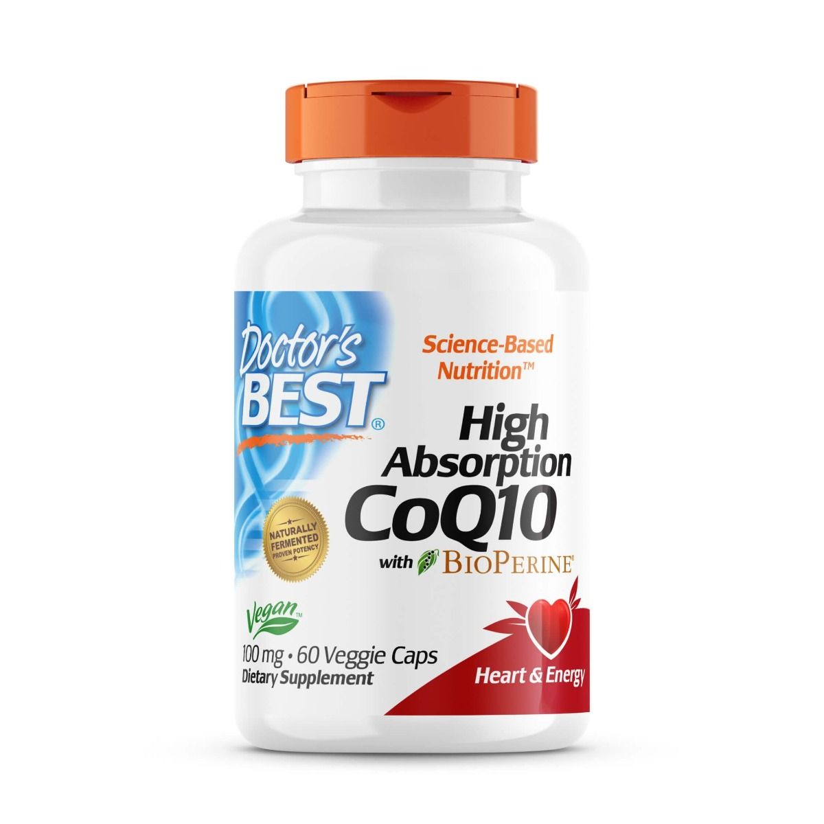 Doctor's Best High Absorption CoQ10 100mg with BioPerine - 60 Vegetarian Capsules for Heart Health & Energy Support - Perfect for Adults Seeking Cardiovascular Wellness & Cellular Energy Boost