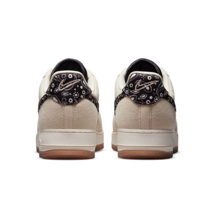 Nike Air Force 1 Low Sneakers with Paisley Swoosh Design - Men's Casual Shoes for Streetwear & Everyday Wear