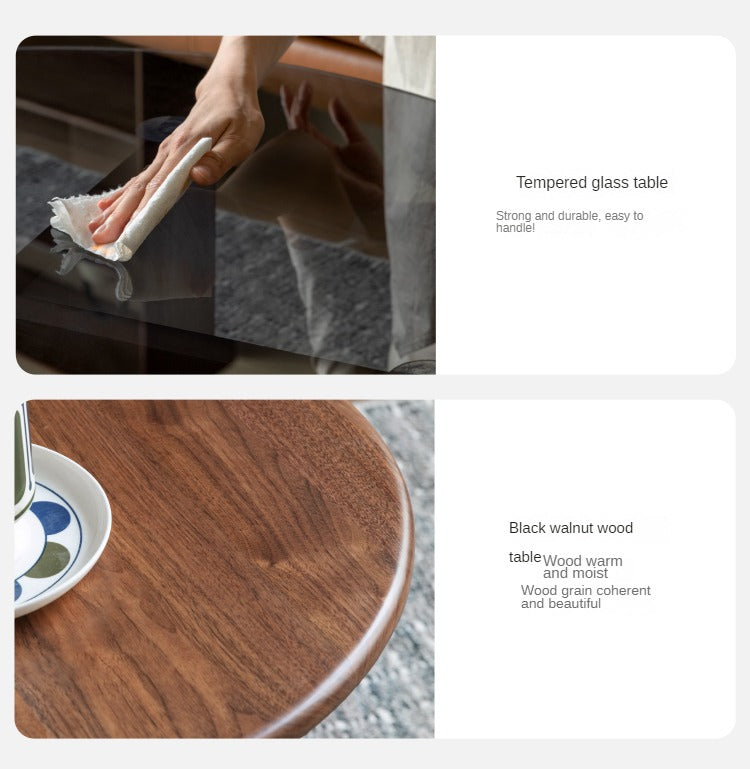 Black Walnut Round Coffee Table with Storage - Modern Living Room Furniture for Small Spaces | Perfect for Apartments, Dorms & Cozy Homes