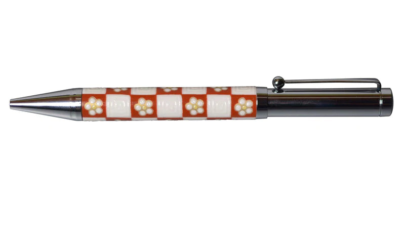 Kutani Yaki Japanese Traditional Ceramic Ballpoint Pen - UMEICHIMATSU Design | Elegant Writing Instrument for Office, Gift & Collectors