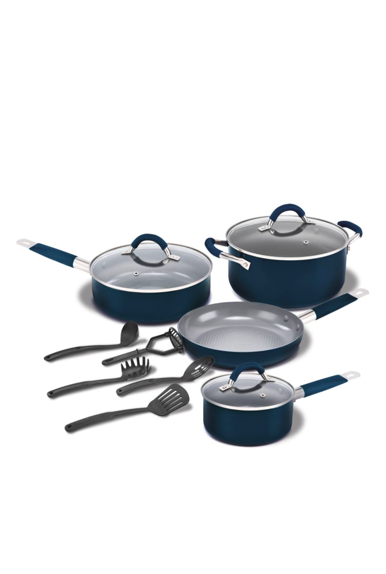 Bella Pro Series 12-Piece Nonstick Cookware Set - Pots and Pans for Induction, Gas & Electric Stoves - Perfect for Frying, Boiling & Everyday Cooking (90141)