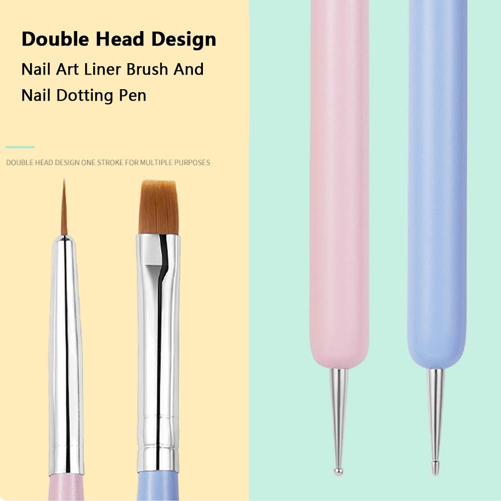 6Pcs Professional Nail Art Brush Set for Gel Polish - Manicure Painting Tools with Fine Tips for Nail Design, DIY Home Salon & Professional Use