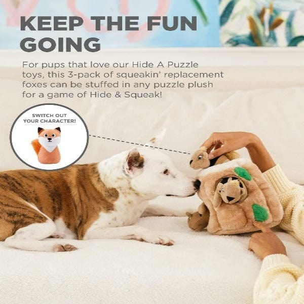 Outward Hound Squeakin' Squirrels Plush Dog Toys - 3 Pack for Small & Medium Dogs | Interactive Chew Toys for Puppies & Adult Dogs | Perfect for Playtime, Training & Anxiety Relief