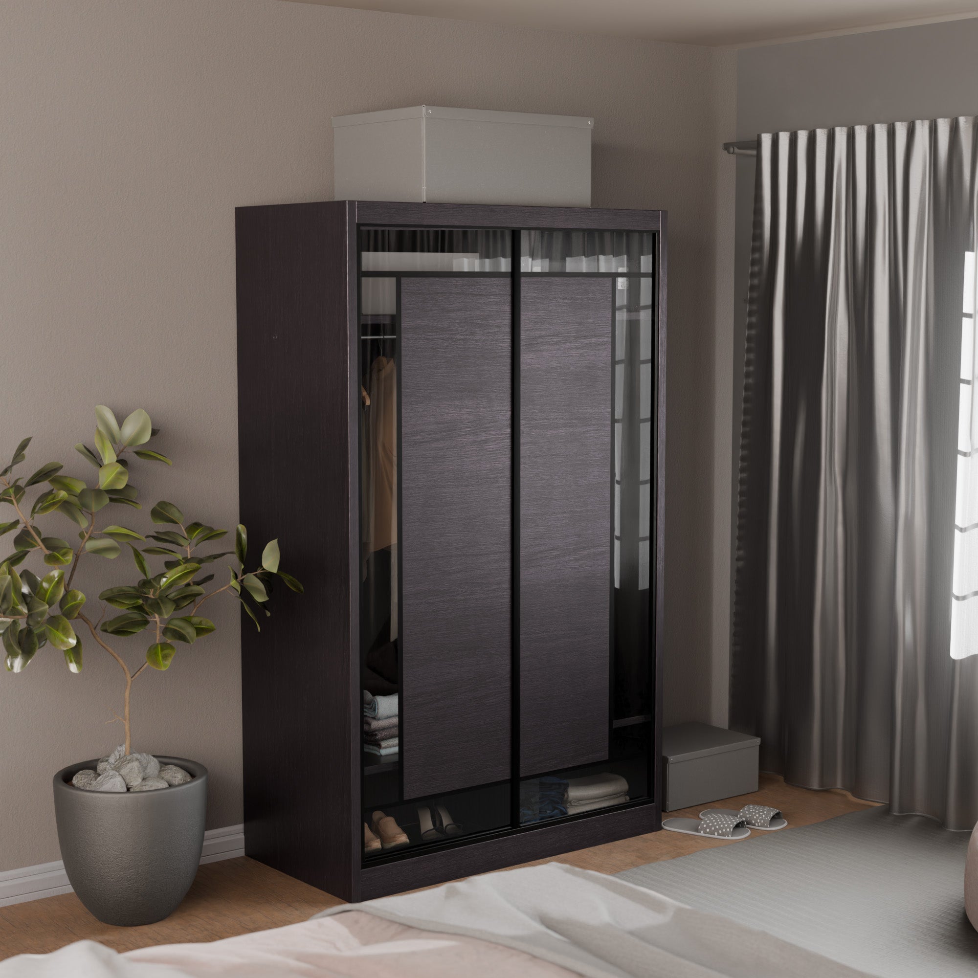 Josie Modular Wardrobe W02 - Customizable Closet Organizer with Adjustable Shelves & Hanging Rod - Perfect for Bedroom, Walk-in Closet & Dorm Room Storage Solutions