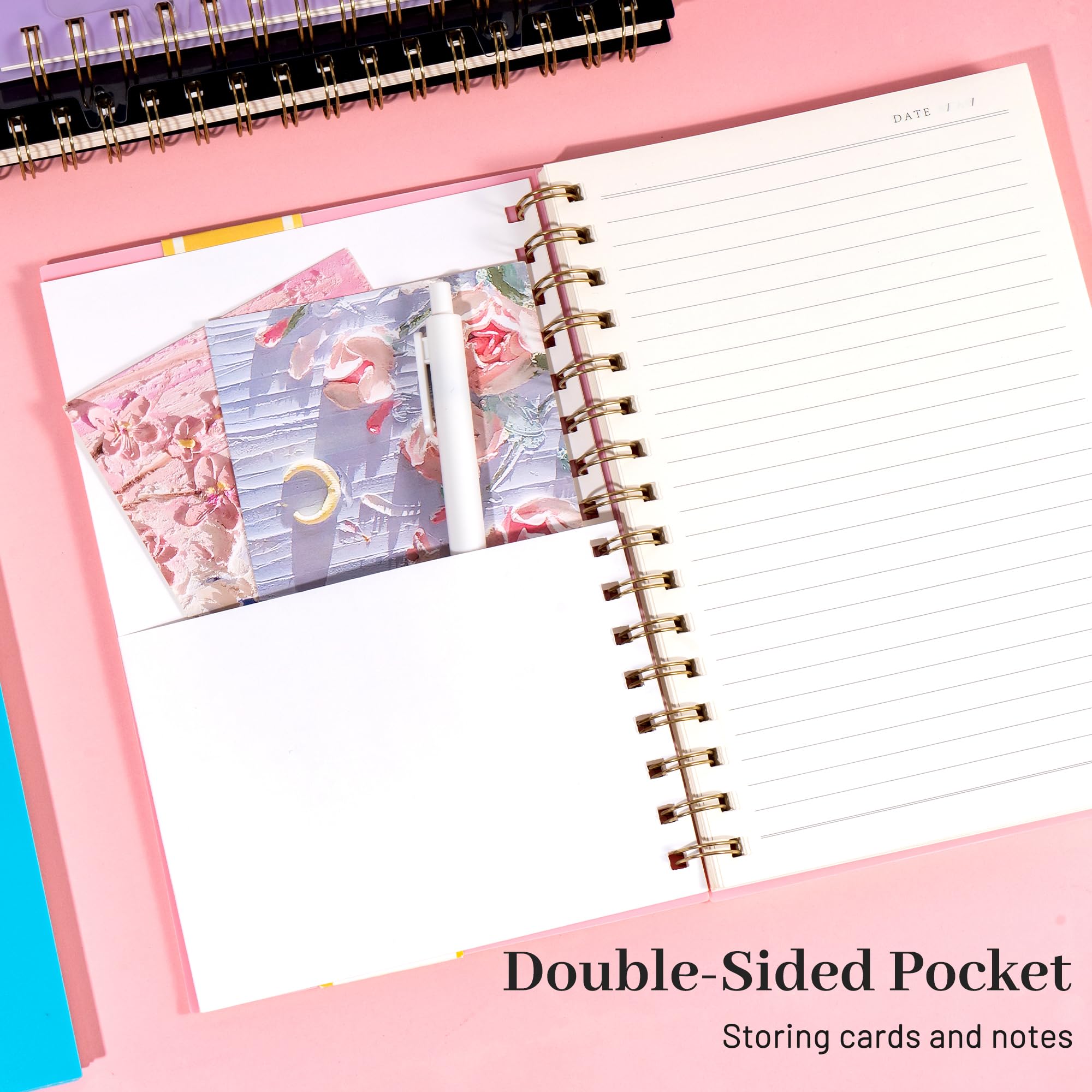 Premium A5 Spiral Notebook - 5x7 College Ruled Lined Journal with 160 Pages, Pink Spiral Bound Notebook for Women & Men | Perfect for Work Note Taking, School, Office, and Daily Planning
