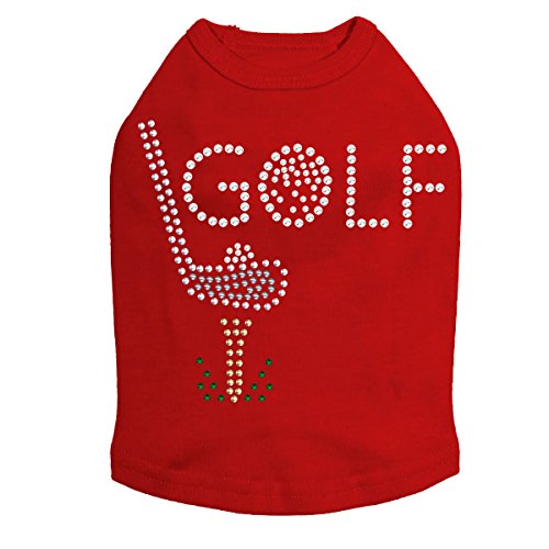 Golf Dog Shirt for Small Dogs - Red Pet Apparel for Golf Course Outings & Outdoor Adventures