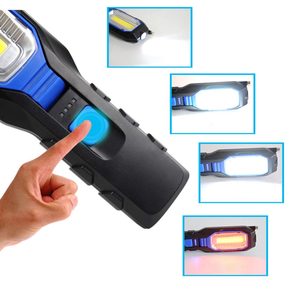 Rechargeable LED Magnetic Flashlight - Handheld Inspection Light for Car Repair, Work, and Emergency Use | Garneck Bright Torch with Long Battery Life