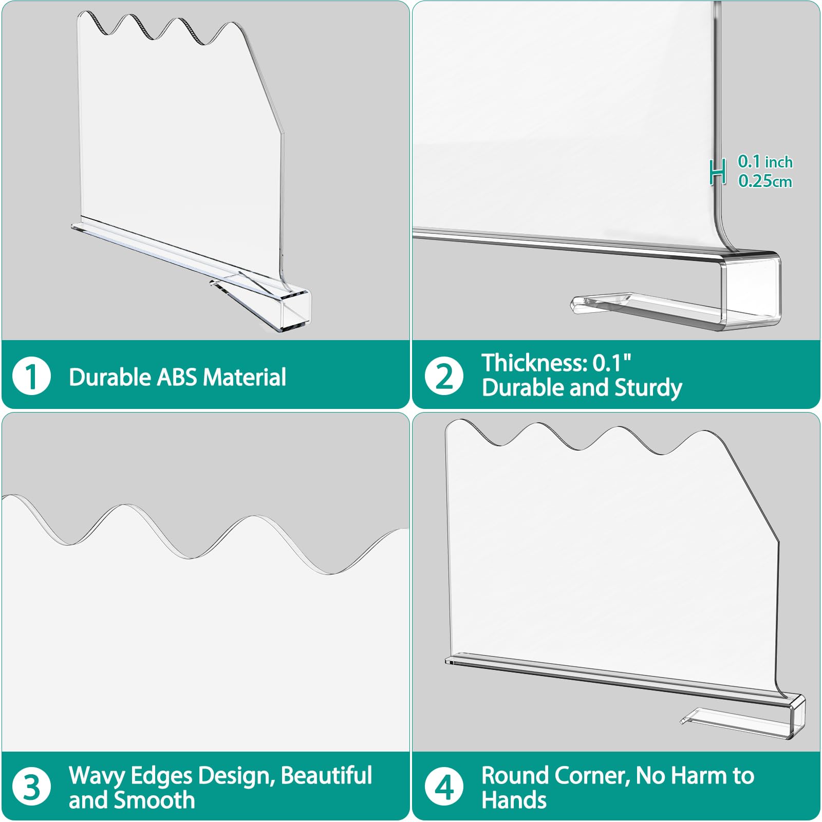 SOYO 8-Pack Clear Acrylic Shelf Dividers - Adjustable Closet Organizers for Wood Shelves | Perfect for Bedroom, Kitchen & Office Storage Organization | Durable Shelf Separators for Neat Pantry, Wardrobe & Workspace