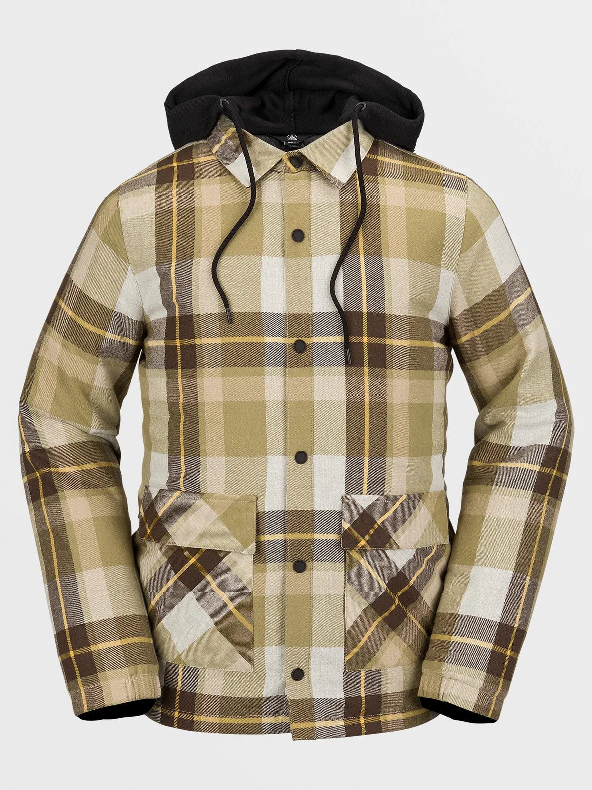 Volcom 2024 Insulated Riding Flannel Jacket for Men & Women - Khaki Color - Warm Winter Outdoor Shirt for Snowboarding, Hiking & Casual Wear