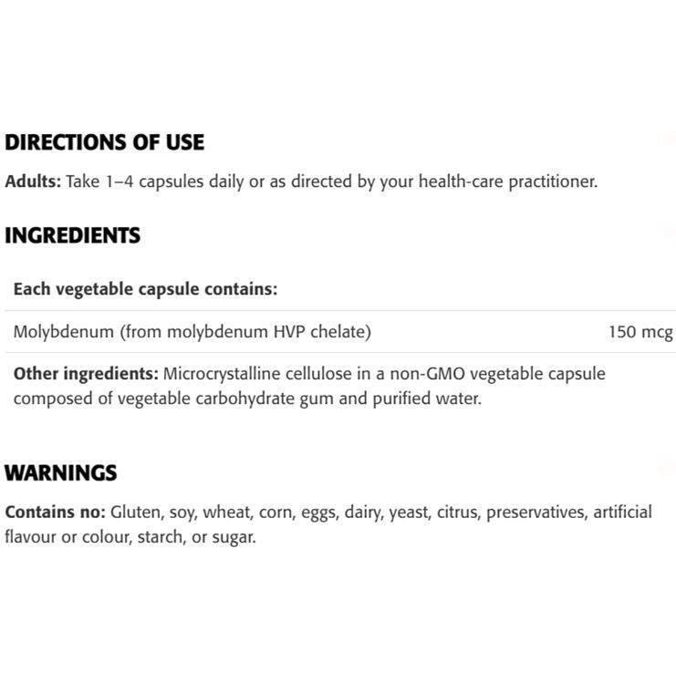 New Roots Molybdenum 100 Veggie Caps - Essential Trace Mineral Supplement for Detox & Metabolism - Supports Enzyme Function & Overall Health - Perfect for Vegan & Vegetarian Diets