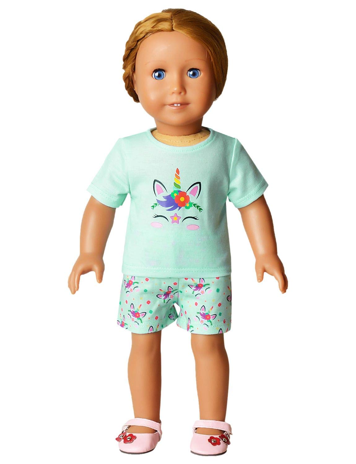 **Matching Unicorn Pajama Set for Girls & Dolls | American Girl Doll Clothes | Soft & Comfortable Kids Sleepwear for Bedtime & Playtime**