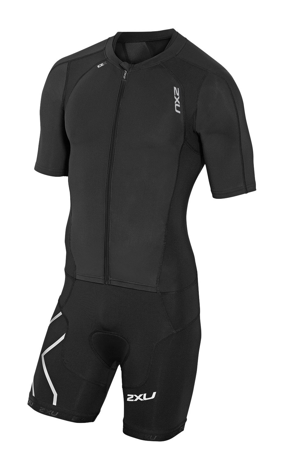 2XU Men's Compression Sleeved Full Zip Suit - High Performance Athletic Wear for Running, Cycling & Recovery - Ideal for Training & Workouts