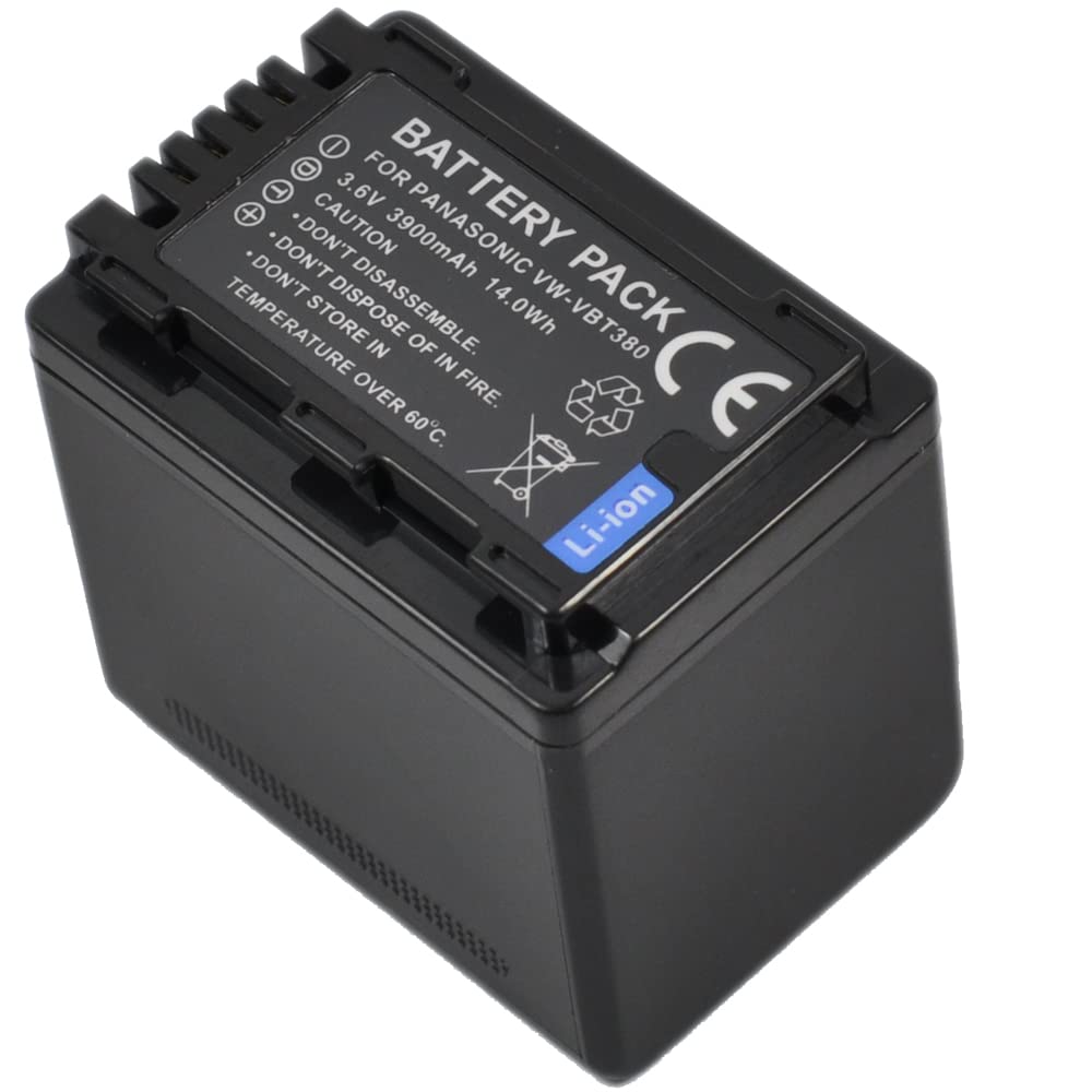 2-Pack Camcorder Battery and USB Dual Charger Compatible with Panasonic VW-VBT190 HC-V770 VBT380 V380 WX970 V180 SDR-T70 V160 V110 V750 VX870 W570 V270 V250 HCV180 V110P V800 VX980 V550 WX990M WXF991 V210 V201 V520 VX989 S1A - Perfect for Travel, Vlogging, and Outdoor Filming