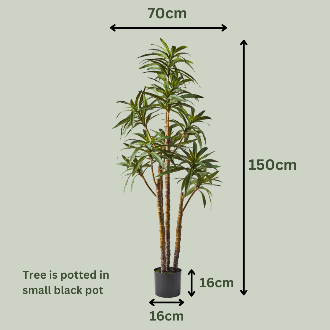 Premium Artificial Yucca Tree - 5ft Tall Lifelike Fake Plant for Home & Office Decor - Perfect for Living Room, Bedroom, or Indoor Greenery Enhancement