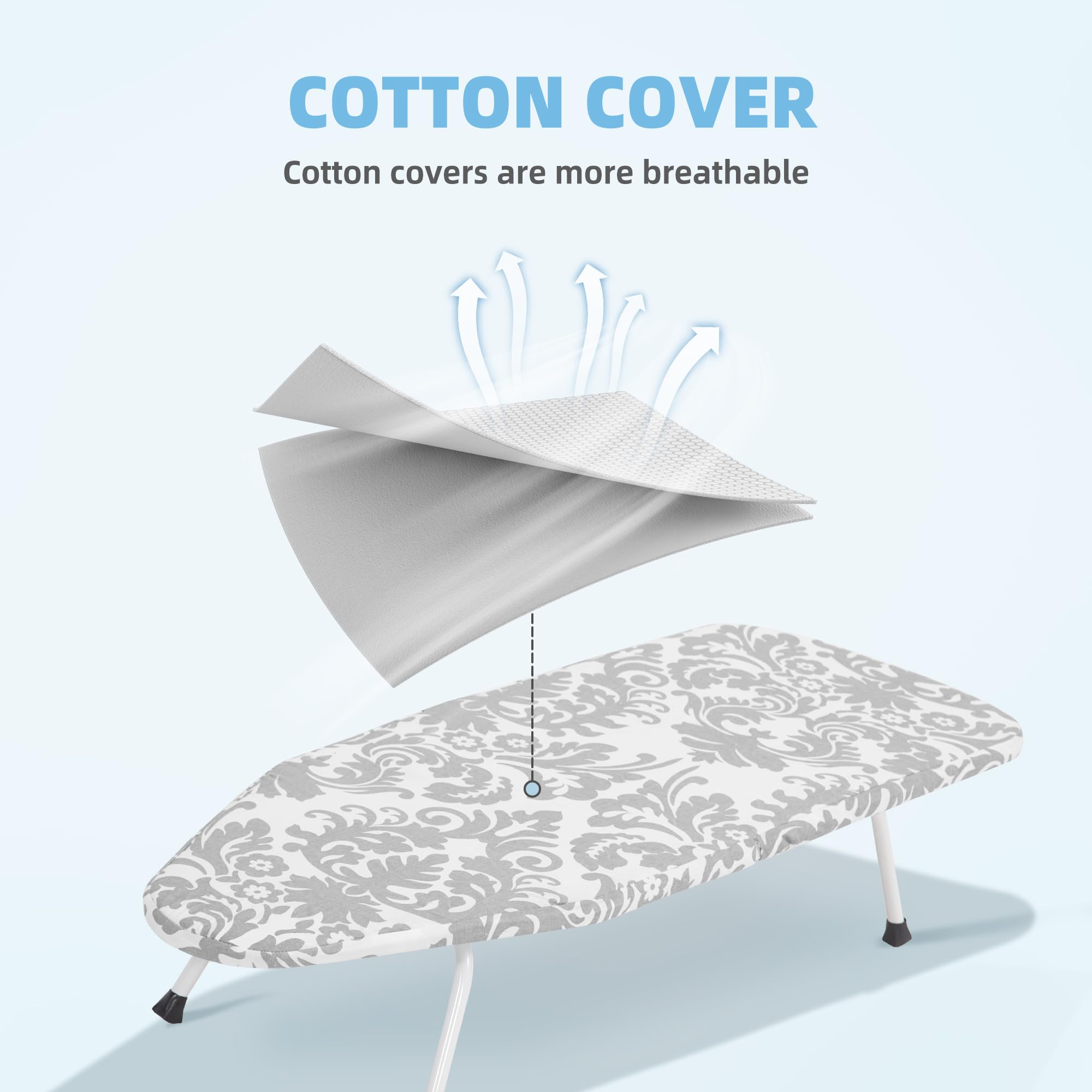 Portable Folding Ironing Board with Removable Cover - Compact for Laundry & Dorms