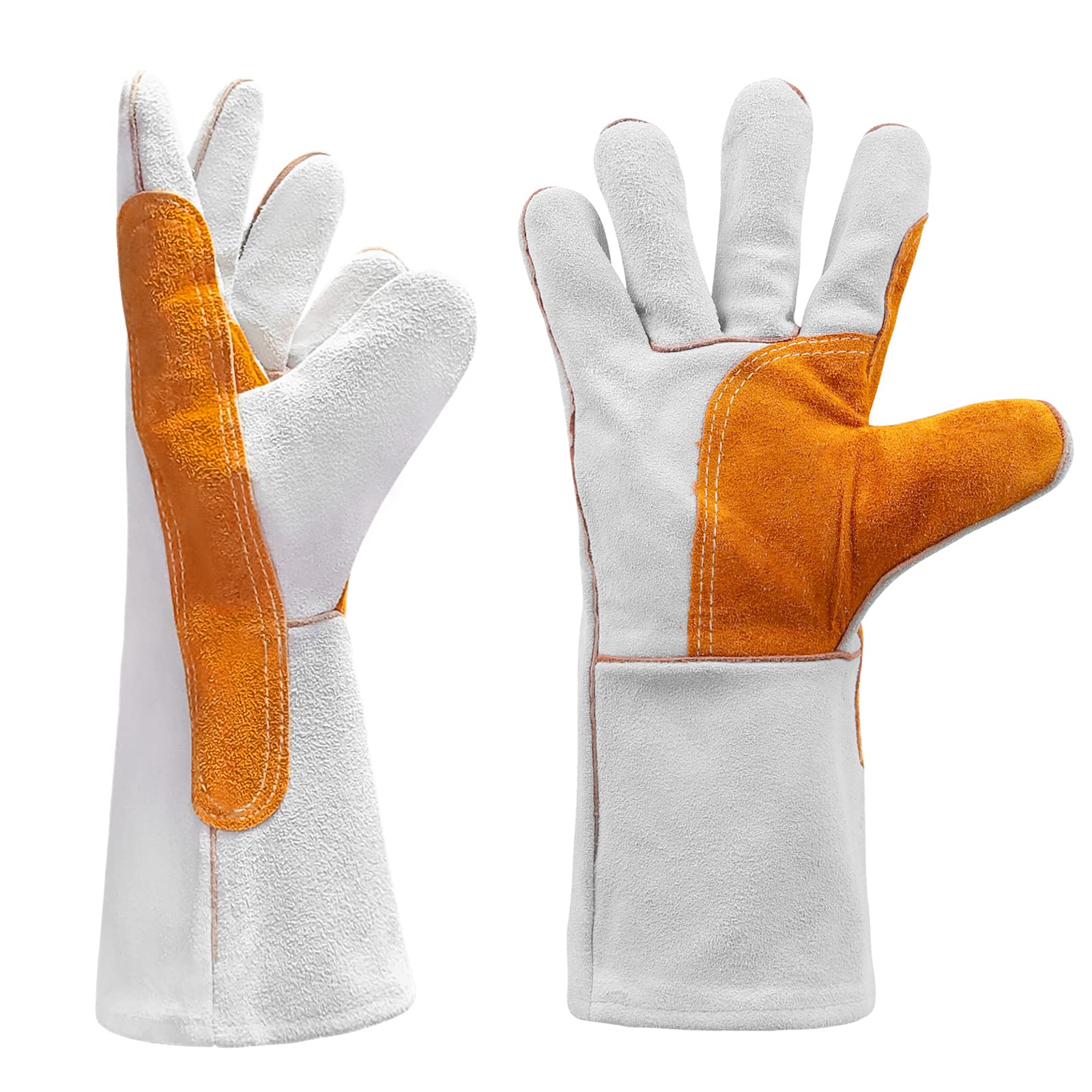 Heat Resistant Welding Gloves - LIZMOF Durable Leather Work Gloves for Woodworking, Metal Fabrication & DIY Projects - Perfect for Welders, Carpenters & Craftsmen