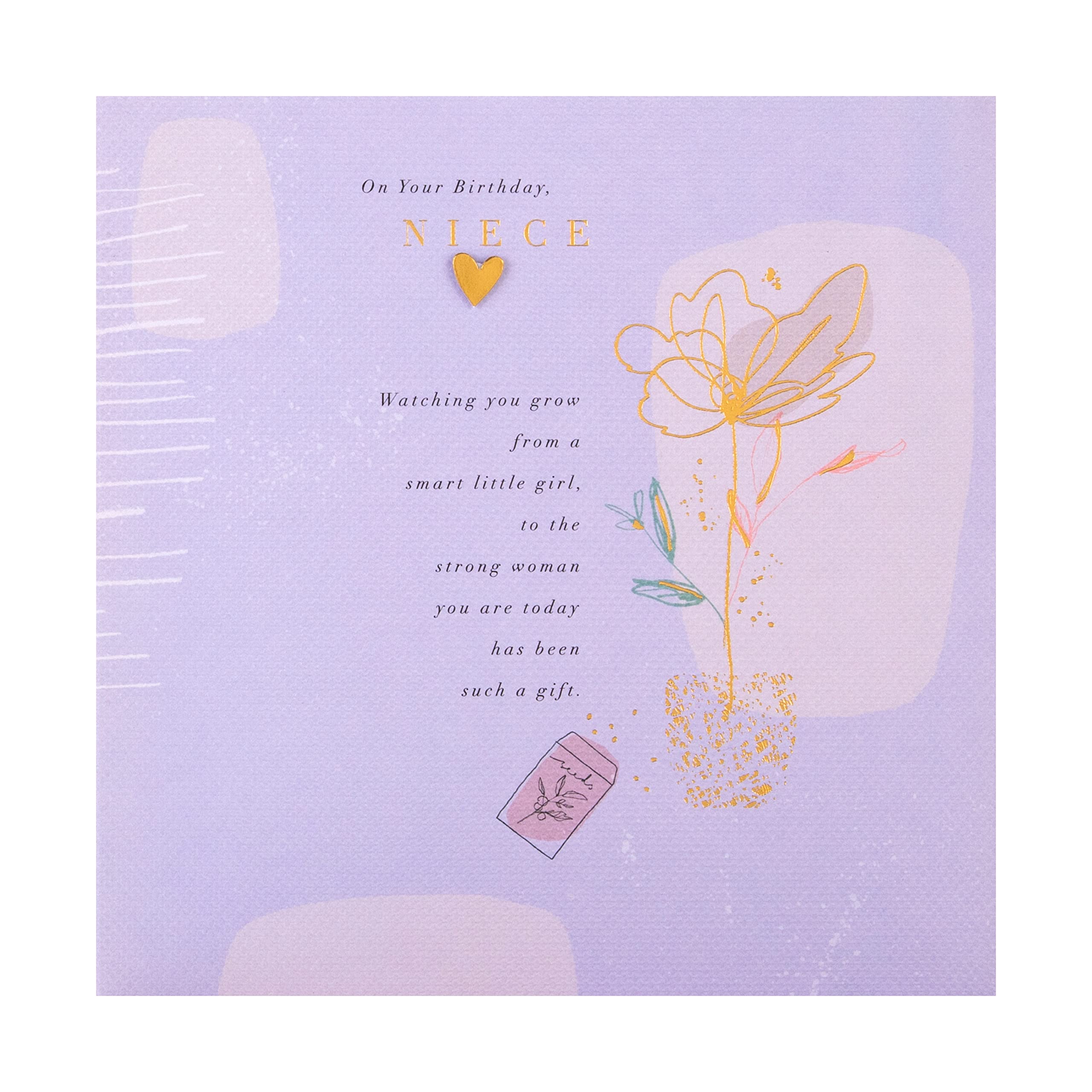 Hallmark Birthday Card for Niece - Floral Design with Heartfelt Message | Perfect Gift for Niece's Birthday, Graduation or Special Occasion | Thoughtful Greeting Card for Girls & Teens