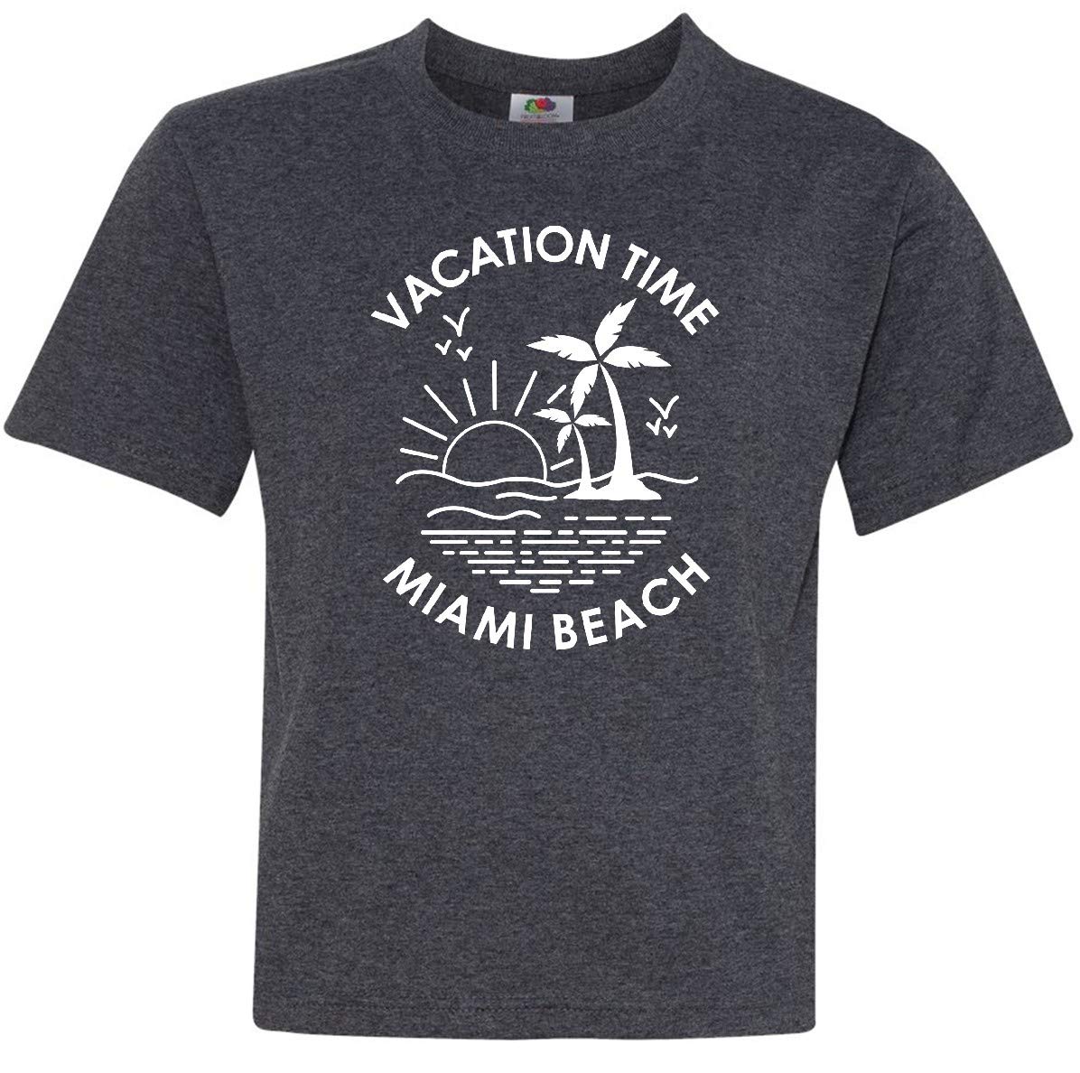 Inktastic Vacation Time in Miami Beach Youth T-Shirt - Fun Summer Graphic Tee for Kids - Perfect for Beach Trips, Family Vacations & Florida Travel