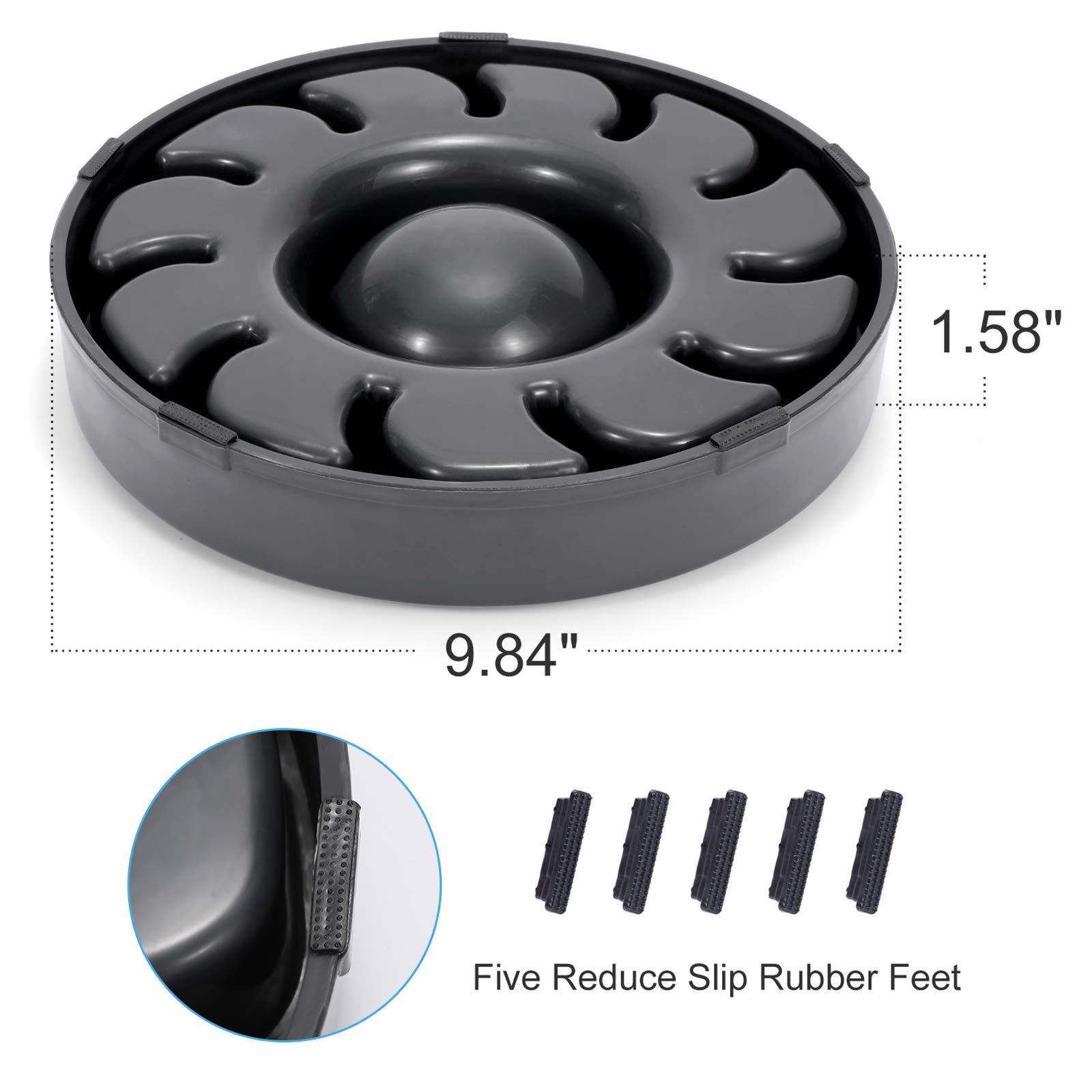 JASGOOD Slow Feeder Dog Bowl for Large Dogs - Anti-Gulping Pet Food Dish to Prevent Bloat & Aid Digestion - Slow Eating Bowl for Fast Eaters (E-Drak Grey) - Perfect for Mealtime Training & Portion Control
