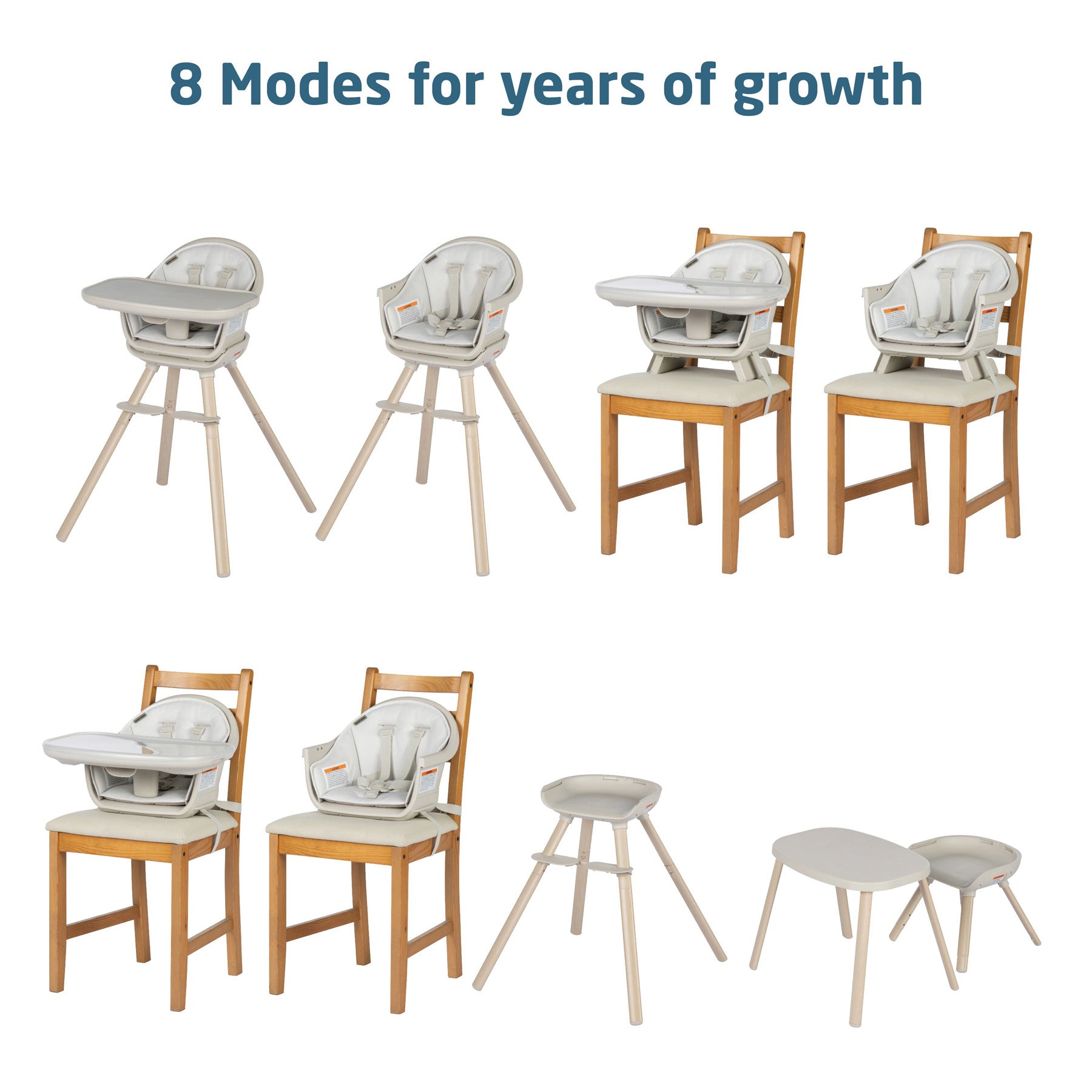 Maxi Cosi Moa 8-in-1 Convertible High Chair for Babies & Toddlers - Adjustable Height, Reclining Seat, Easy Clean - Perfect for Dining, Feeding & Playtime