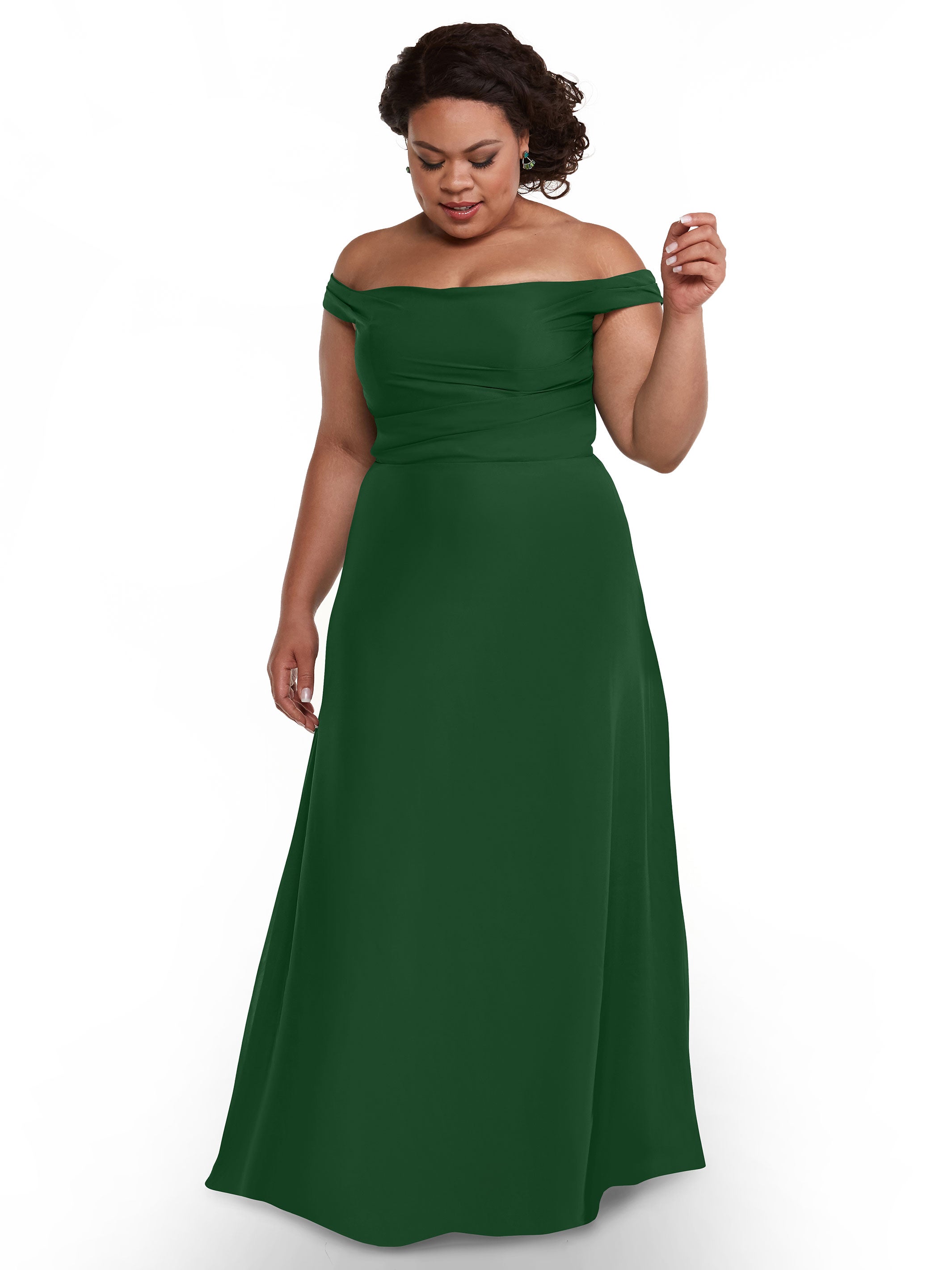 Elegant Off-The-Shoulder Chiffon Bridesmaid Dress with Straight Neckline - Perfect for Weddings, Formal Events & Evening Parties