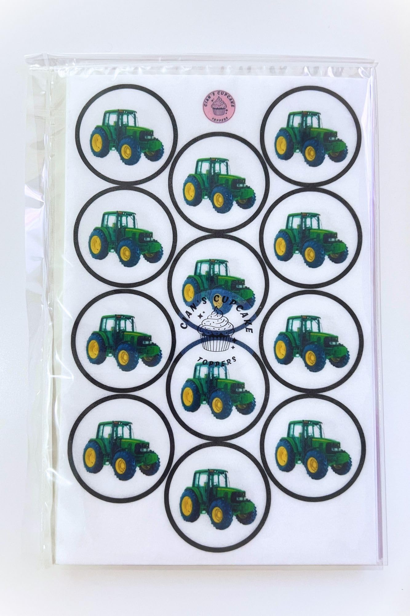 24 Pack Farm Tractor Cupcake Toppers - Edible Cake Decorations for Farmers Birthday Party, Baby Shower & Farm Theme Celebrations - Includes Farm Animal Toppers for Cakes, Cupcakes & Desserts