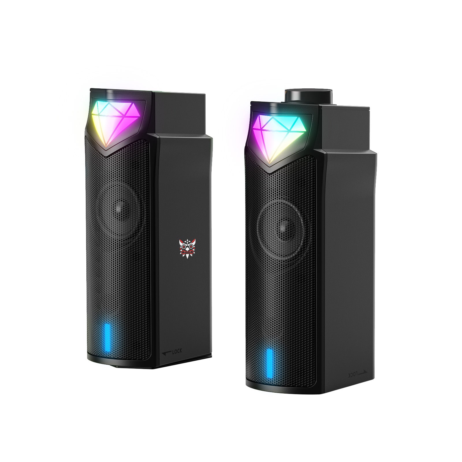 ONIKUMA L1 RGB Computer Speaker with Built-in Mic | Portable Soundbar for PC, Laptop & Gaming | Crystal Clear Audio for Home Office & Entertainment | Black