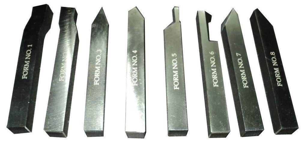 8 Piece HSS Lathe Form Tools Set - 8mm Shank Metal Turning Cutting Tools for Wood & Metalworking - Perfect for DIY Projects, Professional Machining, and Workshop Use