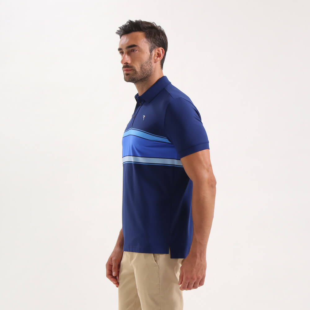 AGELONG Men's Striped Sunblock Polo Shirt - UPF 50+ UV Protection, Breathable & Quick-Dry, Golf & Outdoor Activities (Final Sale)