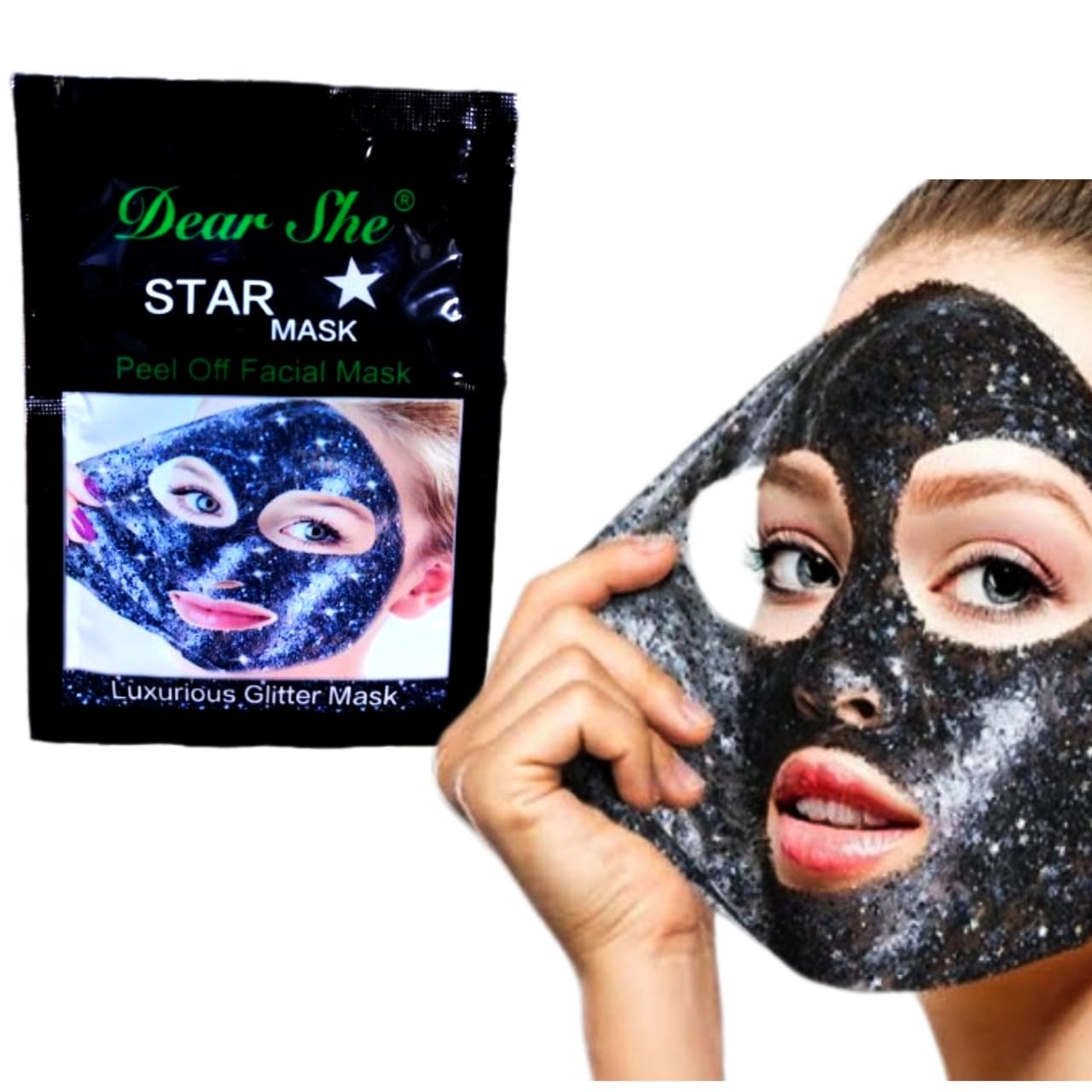 Luxurious Glitter Peel Off Facial Mask by MABOX STAR - Hydrating & Detoxifying for Glowing Skin | Perfect for Spa Nights & Self-Care Routines