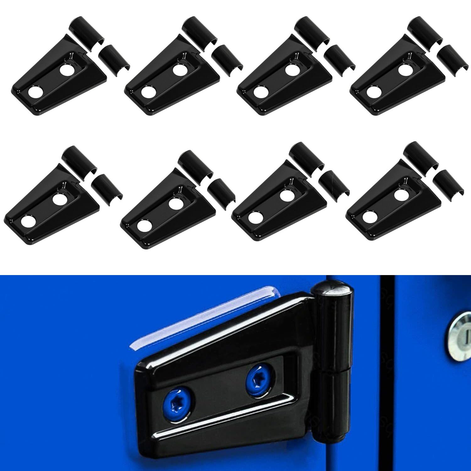 2007-2018 Jeep Wrangler JK JKU 2&4 Door Exterior Door Hinge Cover Trim - 8PCS Black Accessories for Off-Road & Daily Driving Protection