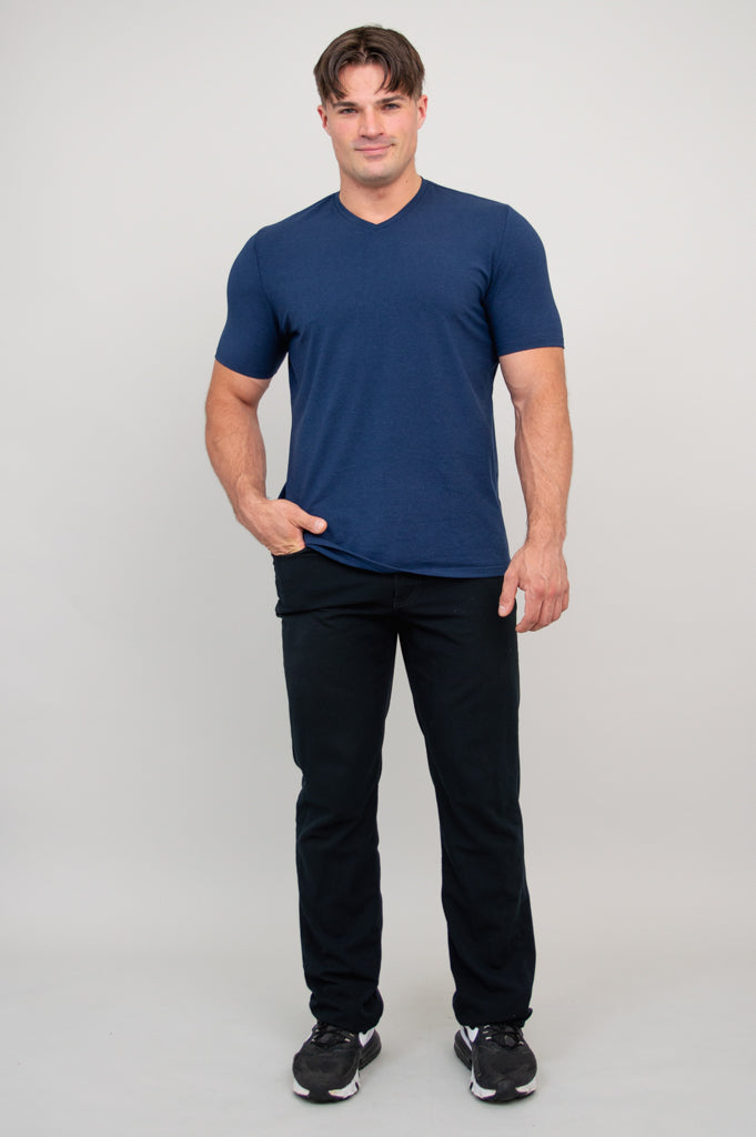 Adam Short Sleeve Shirt for Men - Soft Bamboo Fabric in Indigo Blue - Perfect for Casual Wear, Office & Summer Outfits