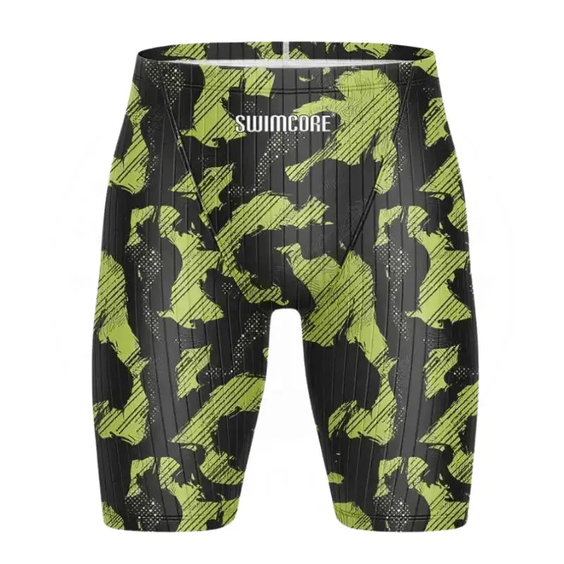 Men's Performance Swim Jammer - Quick Dry Camo Print for Competitive Swimming & Training | Swimcore Boy Men's Camo Clash | Perfect for Lap Swimming, Water Polo & Beach Workouts