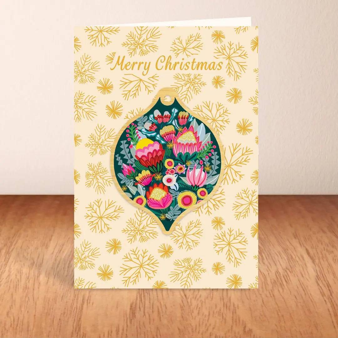Bush Bouquet Australian Wooden Christmas Ornament - Handcrafted Holiday Decor for Tree, Gift, and Festive Home Decoration